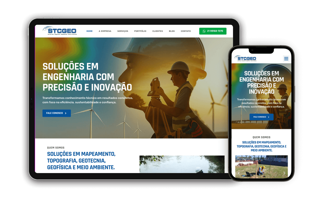 site institucional para empresa de engenharia e topografia desenvolvido em WordPress
