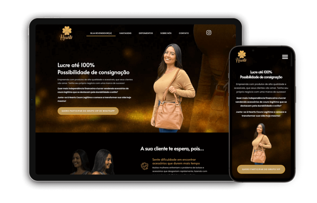 site para revenda de acessórios de moda desenvolvido em WordPress