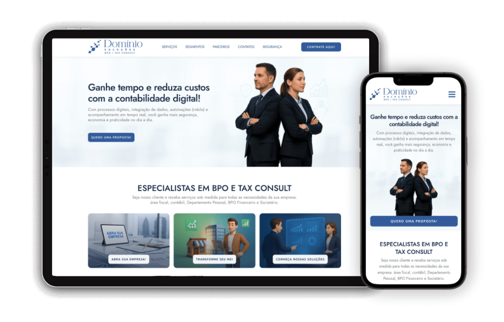 site para contabilidade digital e bpo financeiro desenvolvido em WordPress